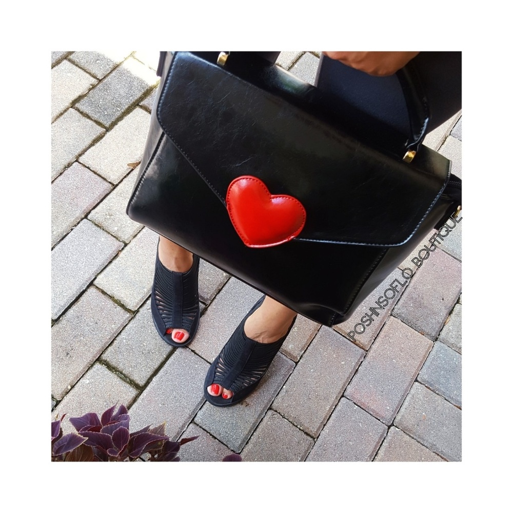 Restocked!!! Rebecca Heart Satchel Black